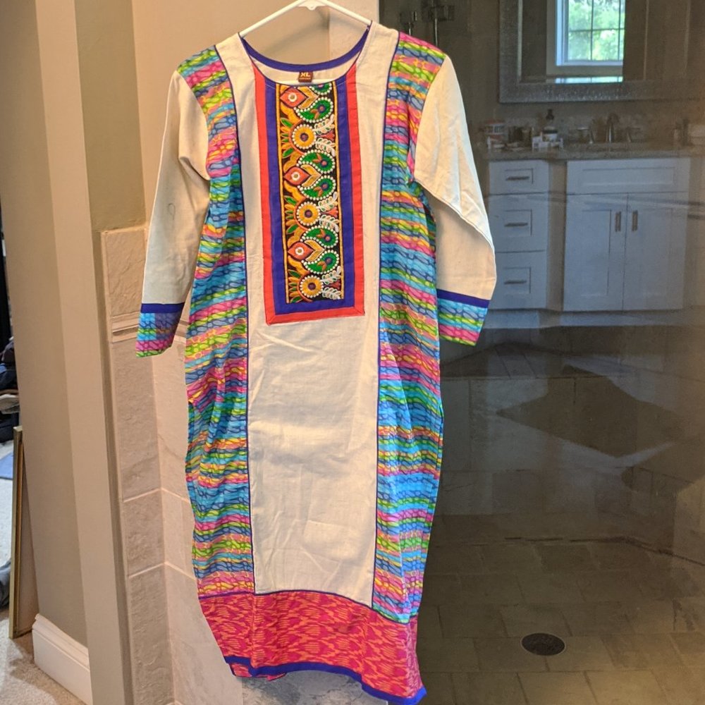 Colorful Shalwar Kameez Set Detailed Work
